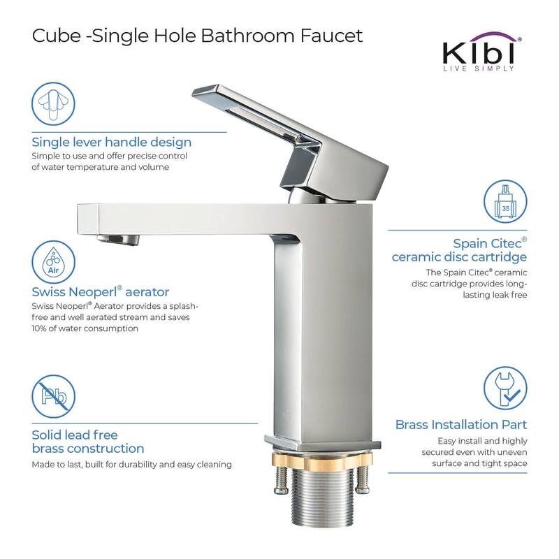 Single-handle Bathroom Vanity Sink Faucet w/ Water Hose