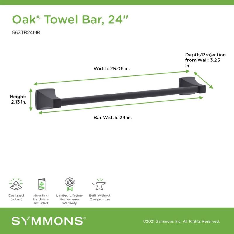 Symmons 563TB24 Oak 24" Towel Bar