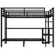 preview thumbnail 7 of 10, Black Full XL Over Twin Bunk Bed with Desk LED USB Storage Shelves for Work and Study