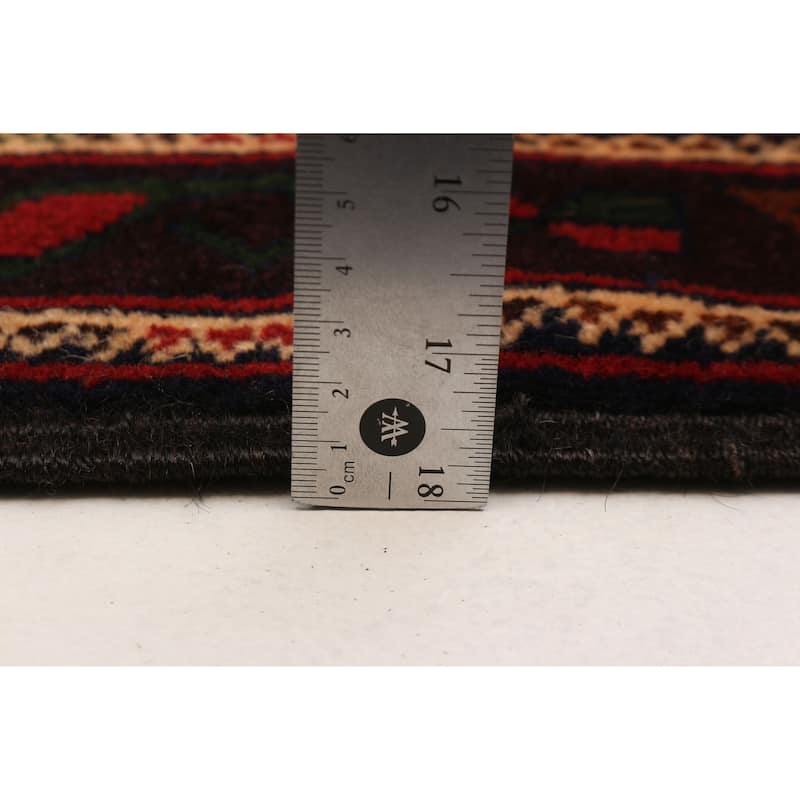 Teimani Navy, Red Rug 3'11" x 7'0" - 3'11 x 7'0