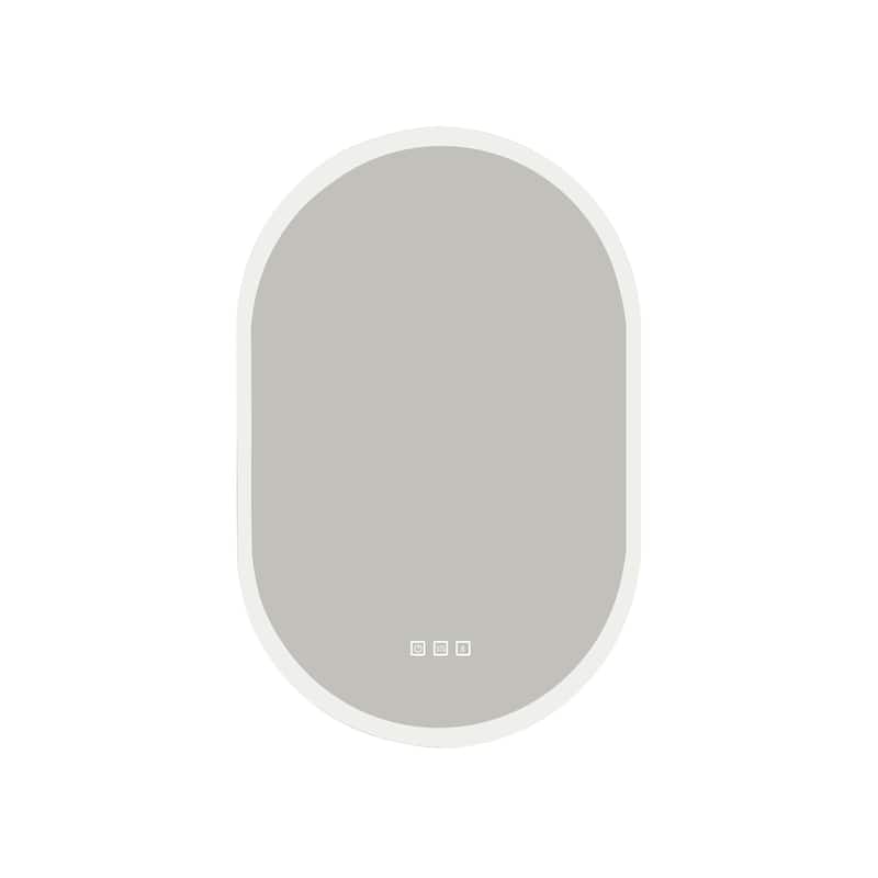 24 in. W x 36 in. H Oval Frameless LED Wall Bathroom Vanity Mirror - 24" x 36"