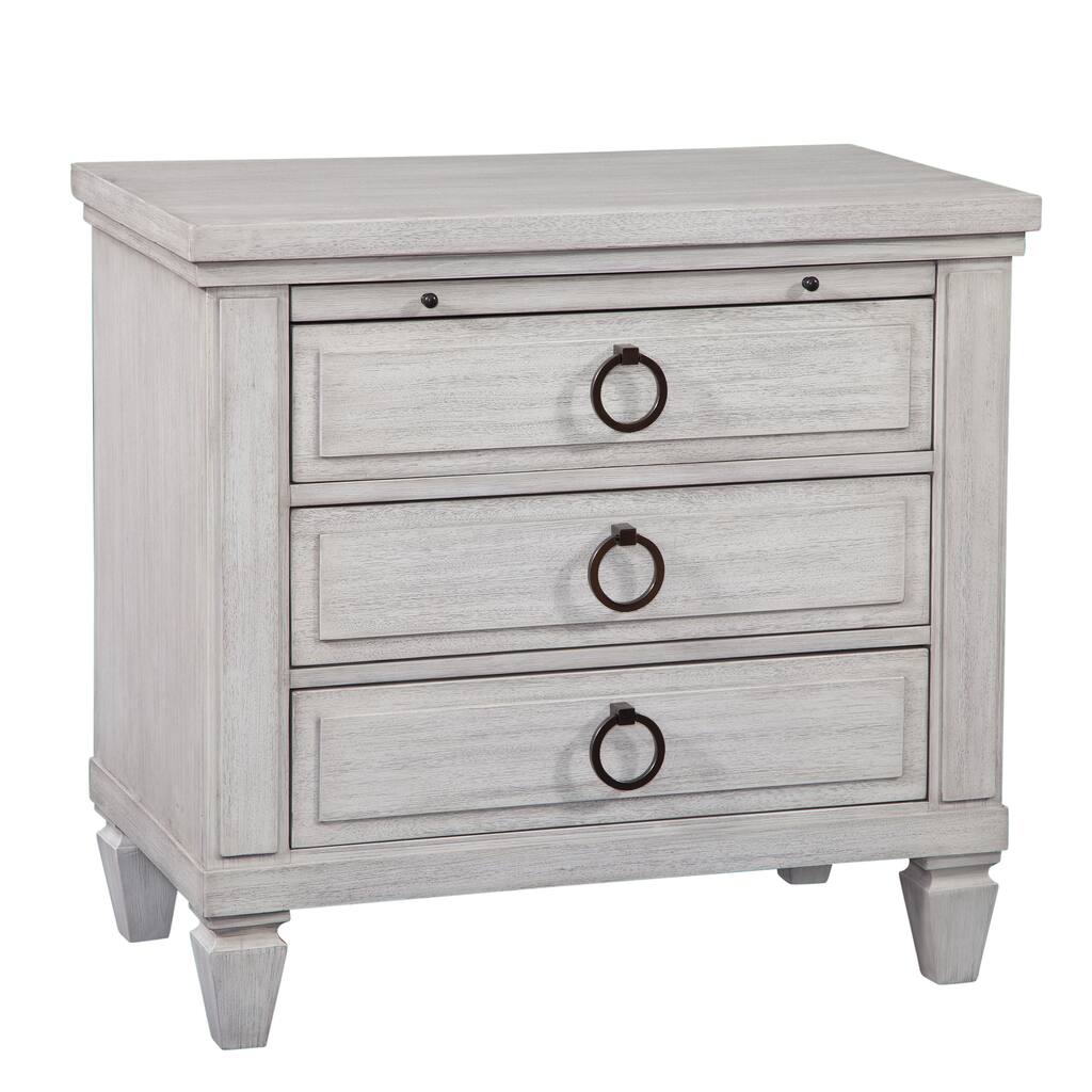 Sonata 3-drawer Oyster White Nightstand