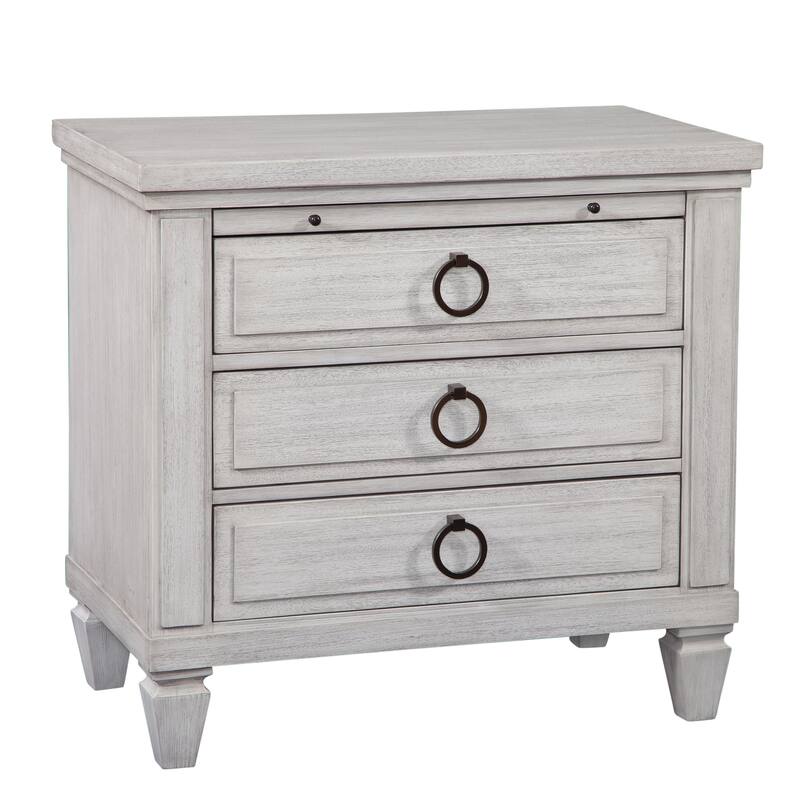 Sonata 3-drawer Oyster White Nightstand