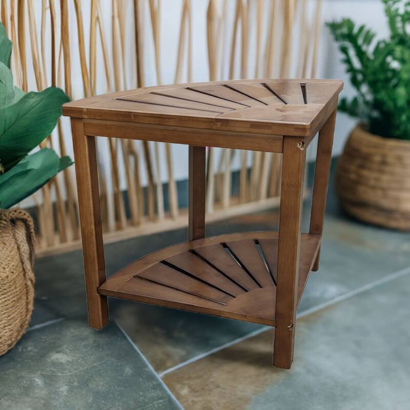 Solid Bamboo Spa Style Corner Bench