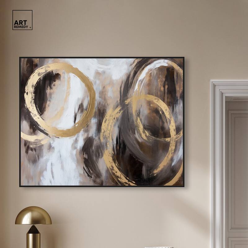 Swirling Forms with Gold Canvas by Art Remedy