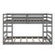 preview thumbnail 26 of 34, Multi-Functional Bunk Bed with 2 Built-in Ladder, Solid Wood Bed Frame, Low Bunk Beds with Safety Guardrail for Kids Boys Girls