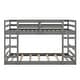 preview thumbnail 18 of 34, Wood Bunk Bed Kids Low Bunk Bed with Ladder Both Sides and Full-Length Safety Guardrail Solid Pine Wood Frame for Kids Bedroom