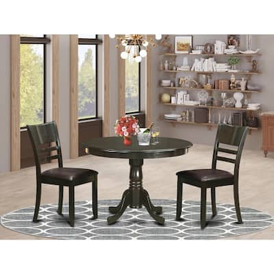 Round Dining Table Set - Dinette Chairs, Kitchen Table, Small Table, Cappuccino Finish, Old World Charm