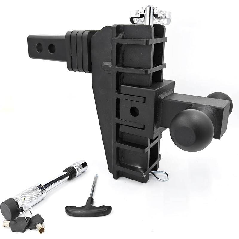 Ball Adjustable Trailer Hitch, 6" Drop Ball Hitch Fits 2-Inch Receiver