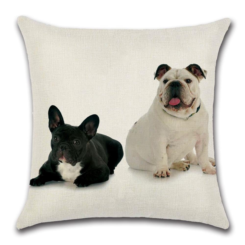 18" Watercolor Linen Throw Pillow Case French Bulldog Sofa Cushion Cover New 18" Watercolor Linen Throw Pillow Case French Bulldog Sofa Cushion Cover New