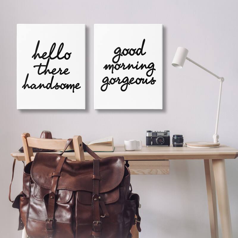 Stupell Handsome & Gorgeous Greetings Canvas Wall Art design by House of Lulu