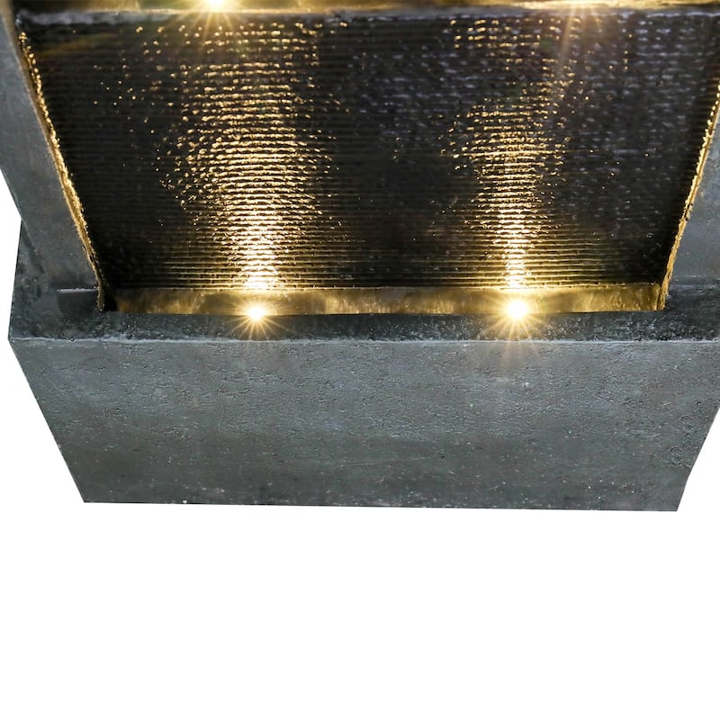 4-Tier Water Fountain w/Lights - 50.7in H Cascading Fountain for Home