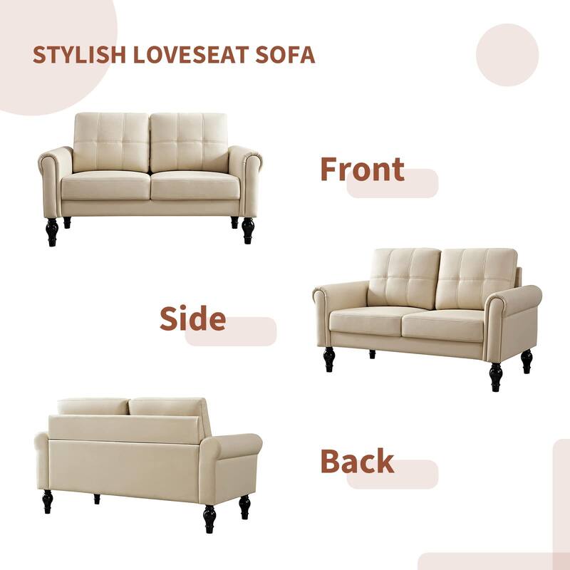 60.6 Inches Loveseat Sofa, Comfy Couches for Small Spaces