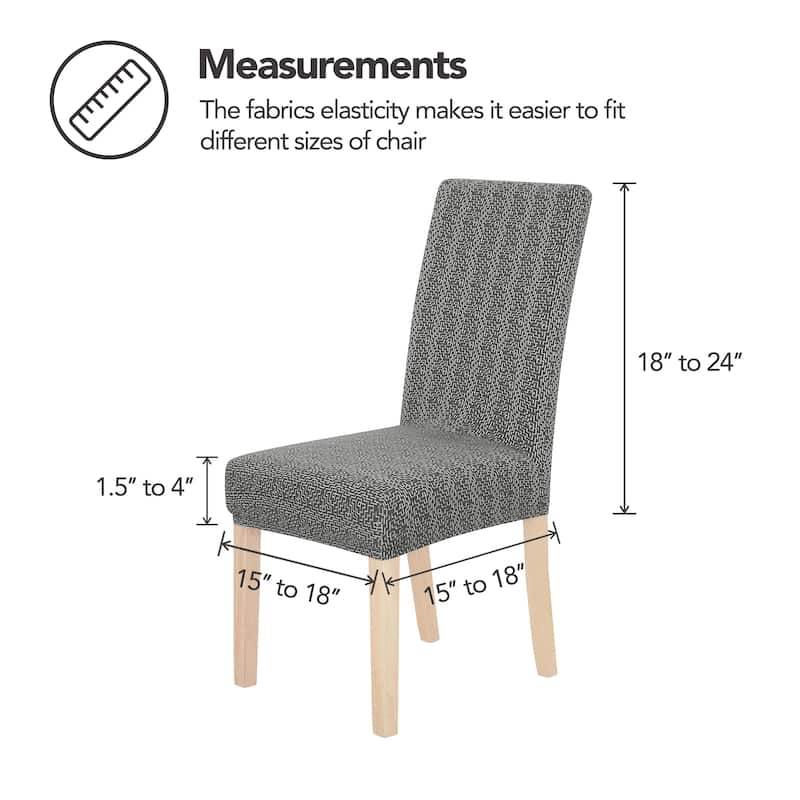 Stretch Jacquard Spandex Chair Covers 2 Pieces - 18x18x24 Inch