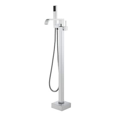 CASAINC Free Standing Floor Mount Bathtub Shower Faucet High Flow Bathroom Tub Filler with Hand Shower