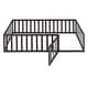 preview thumbnail 31 of 34, Twin Floor Bed Frame, Fun Fence Design with Openable Door, No Slats