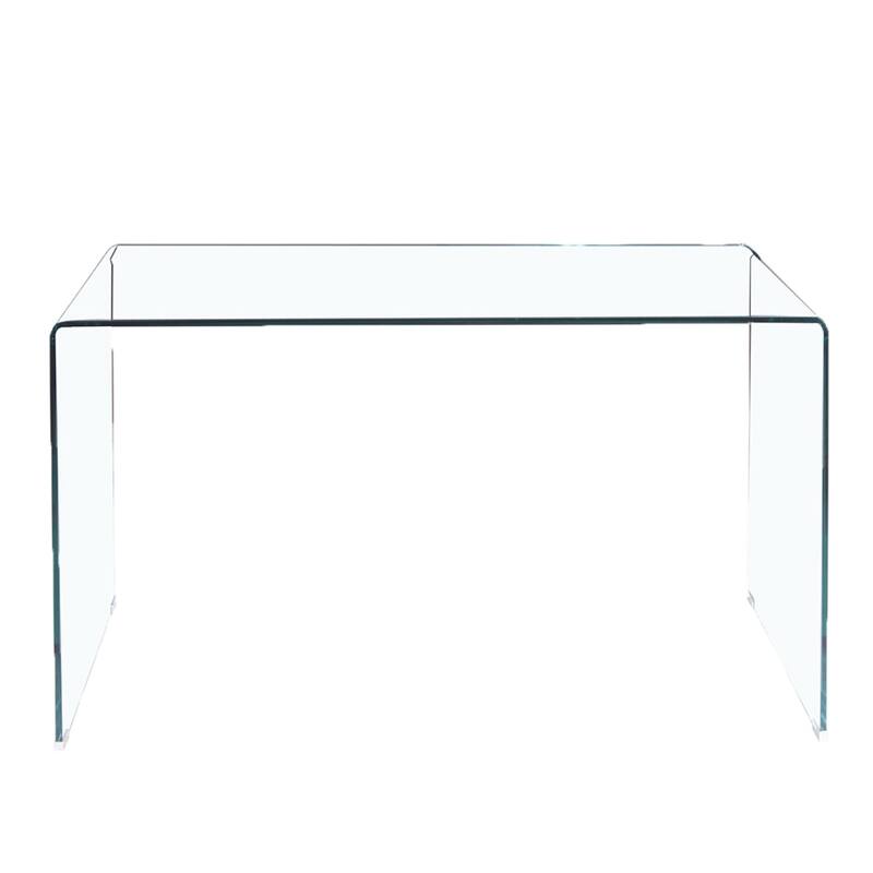 Glass Console Table, Transparent Tempered Glass Console Table