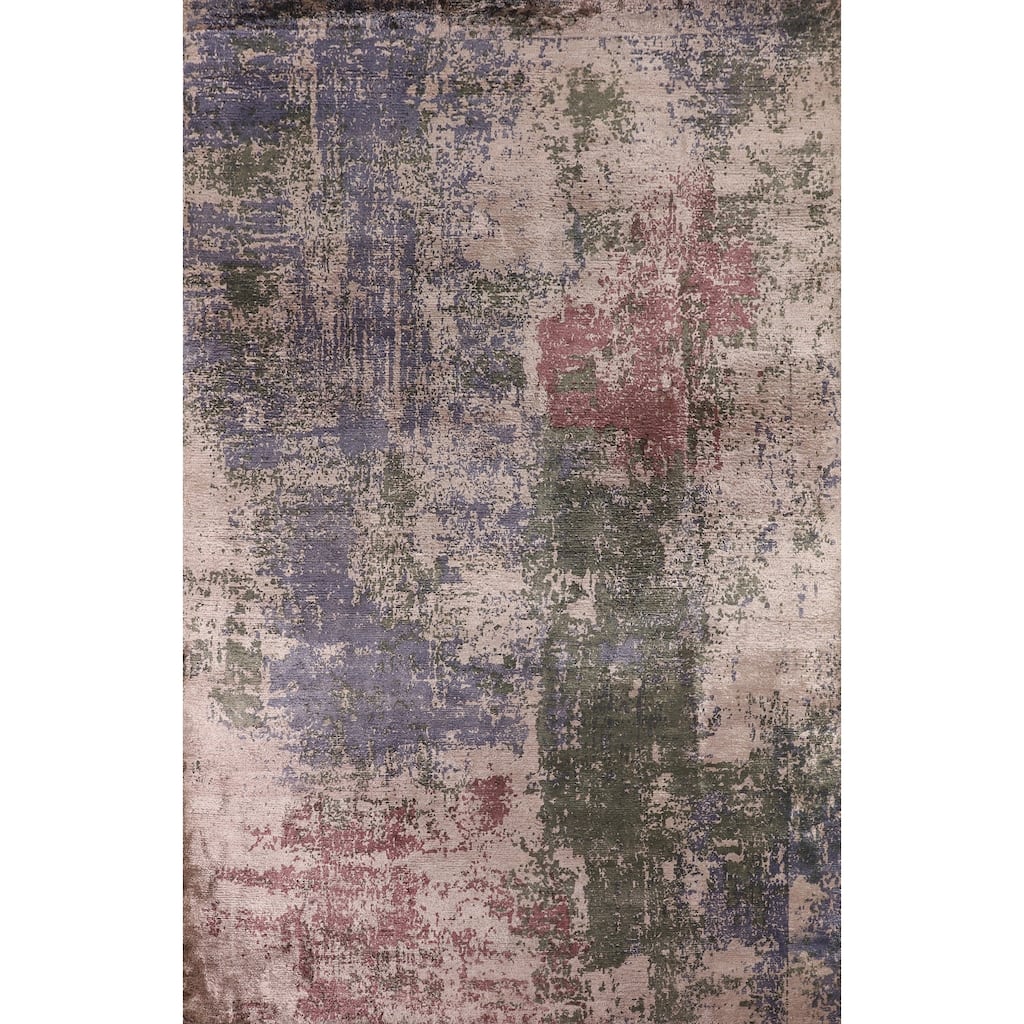 Contemporary Abstract Modern Area Rug Handmade Wool Carpet - 6'7" X 9'6"