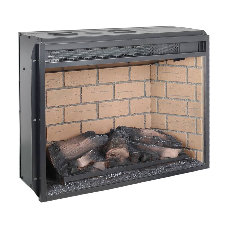 Ultra-Thin 23-Inch Electric Fireplace Insert with Adjustable Flame & Timer