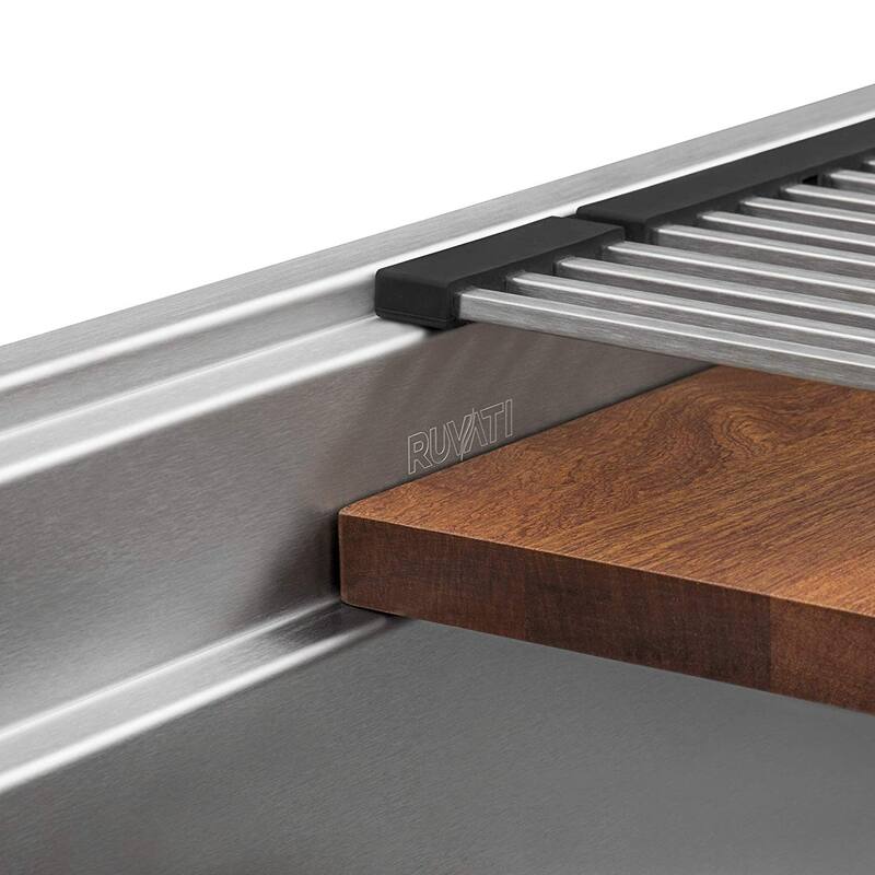 Ruvati 36-inch Workstation Dual Tier Ledge Kitchen Sink Undermount 16 Gauge Stainless Steel - 36" x 19″