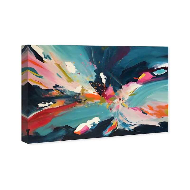 Wynwood Studio Abstract Antesala Blue and Teal Modern & Contemporary Wall Art Canvas Print