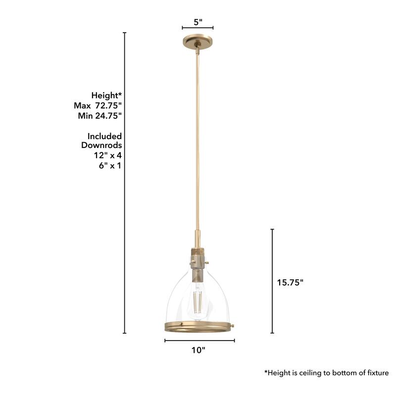 Hunter 10" Van Nuys 1 Light Pendant - Kitchen Island, Dining Room - Industrial, Contemporary, Transitional