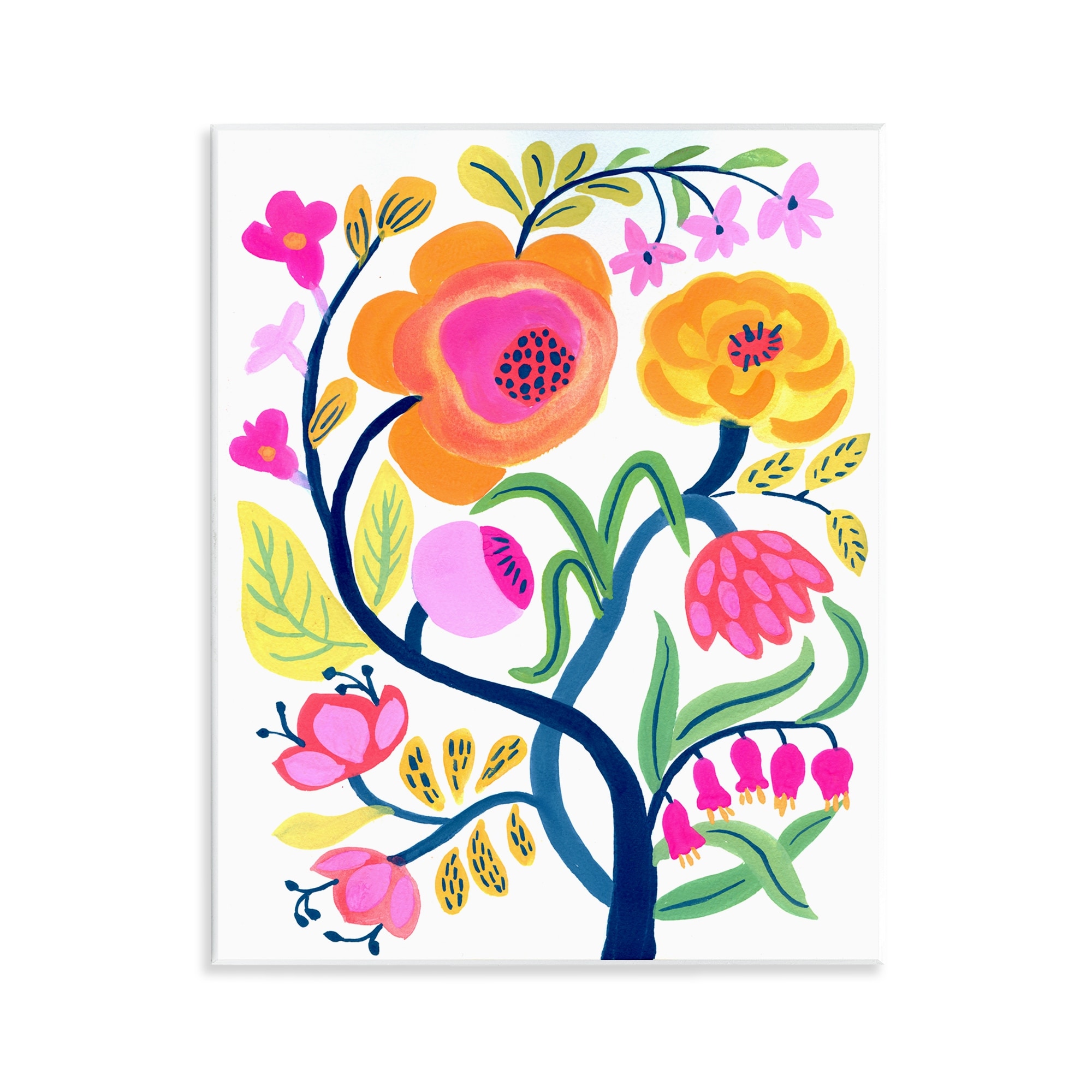 Stupell Blue Tree with Warm Flowers Wall Plaque Design By Suzanne Allard