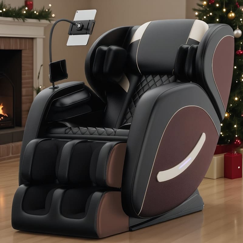 Luxury Zero Gravity Full-Body Massage Chair with Heating, Bluetooth Audio, and Foot Rollers - Home Relaxation Recliner