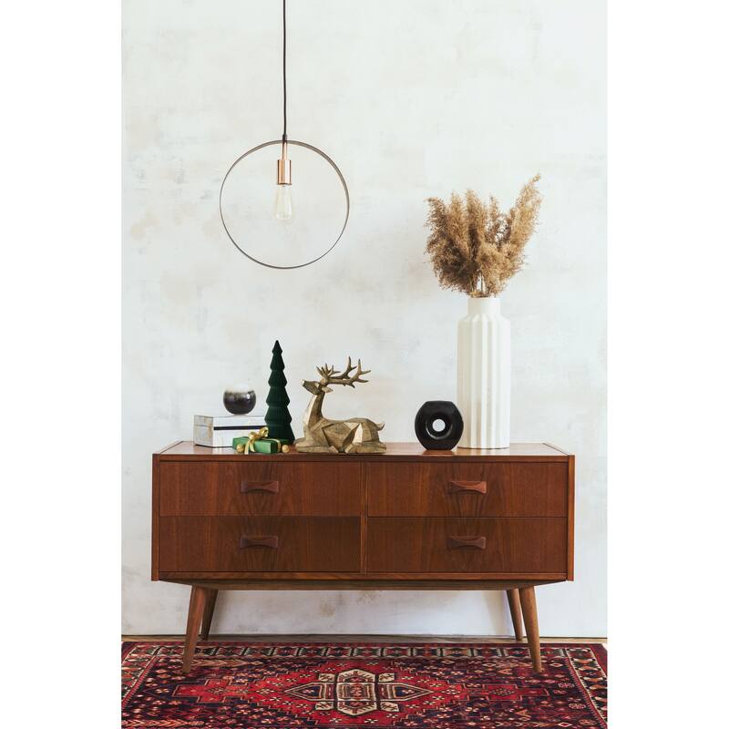 ECARPETGALLERY Hand-knotted Anatolian Vintage Dark Navy Wool Rug - 5'5 x 6'3