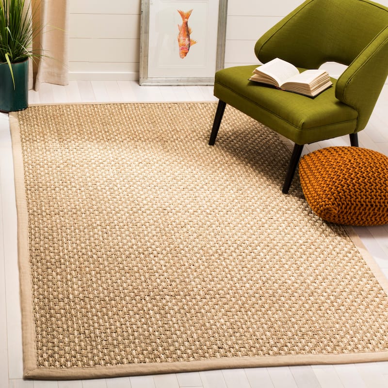 SAFAVIEH Stas Beige Seagrass Area Rug - 5' x 8' - Natural/Beige