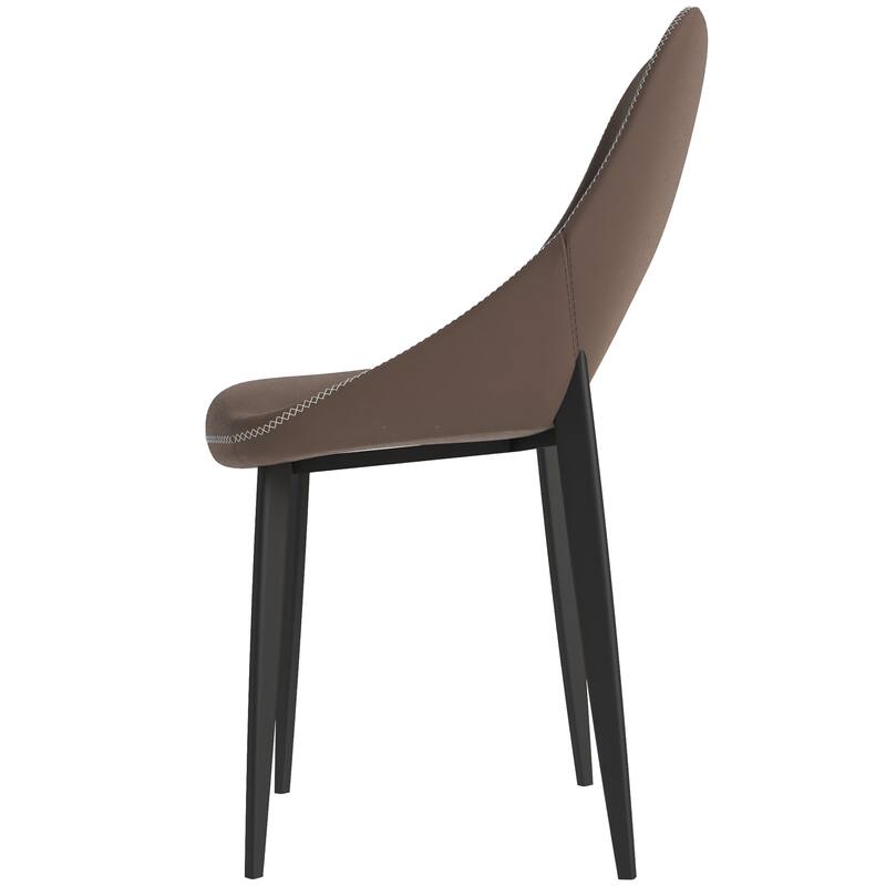 Amalfi Mid-Century Modern Upholstered Dining Chair - Open Back Side Chair with Metal Legs for Kitchen, Dining Room & Living Room