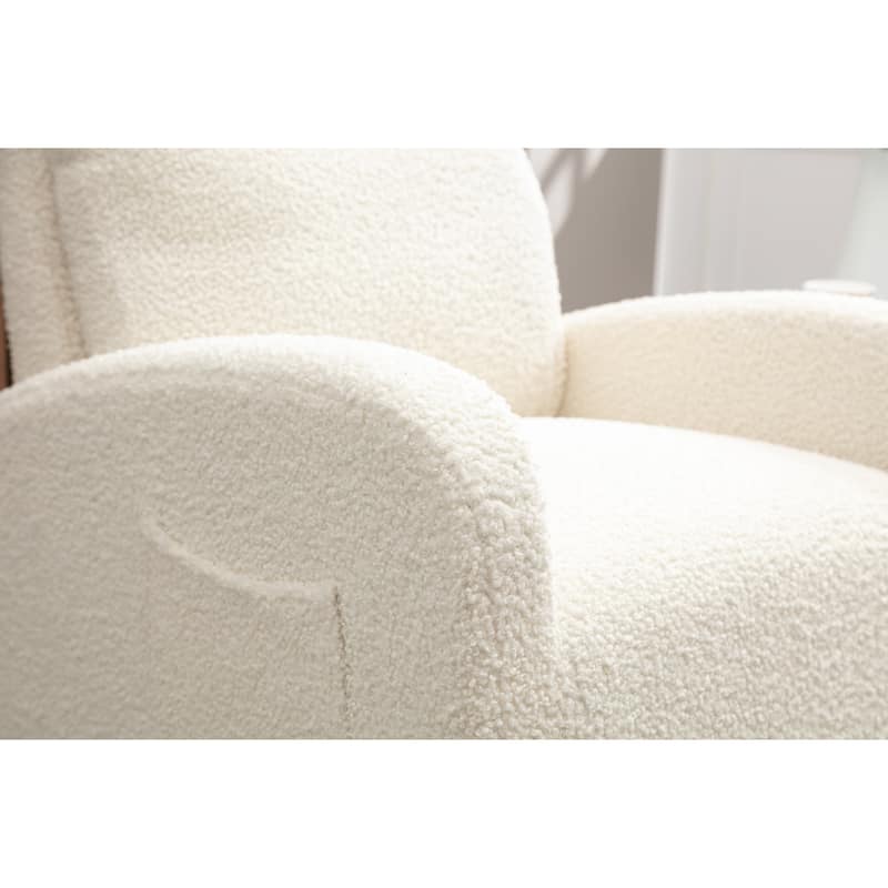 Rocking Chair, High Backrest Upholstered Swivel Gliders Rocking Armchair, Rocking Chair Nursery with Thick Padded Cushion