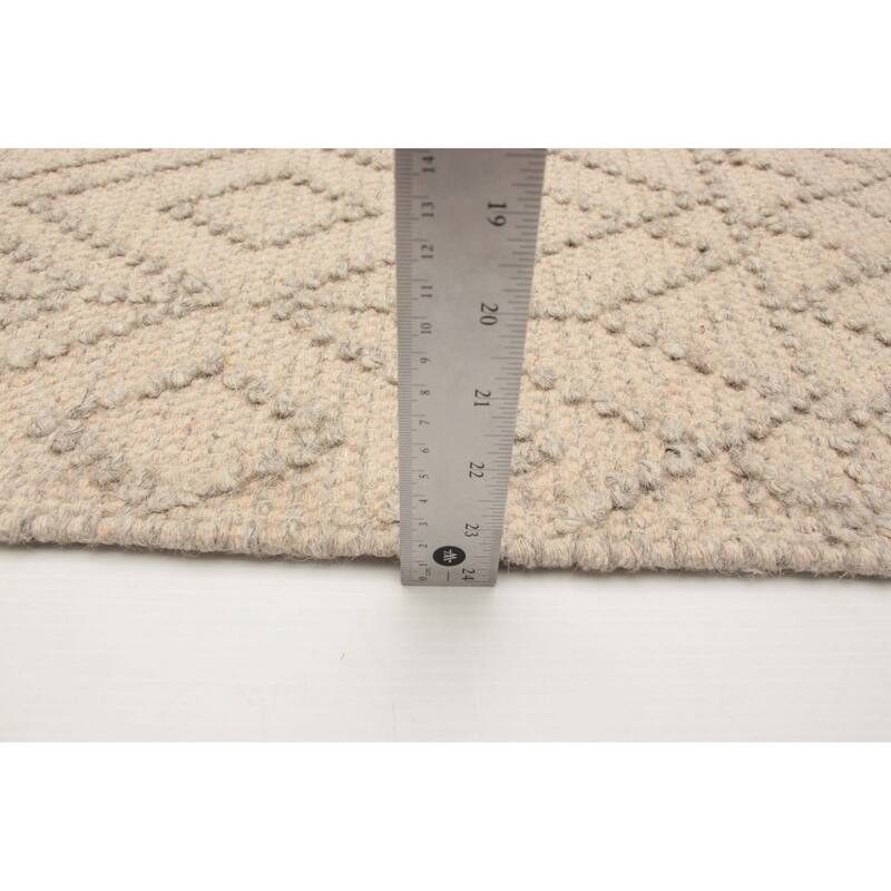 ECARPETGALLERY Braid weave Sienna Khaki Wool Rug - 5'1 x 8'2