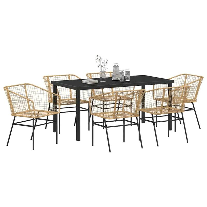 vidaXL Garden Dining Set Poly Rattan