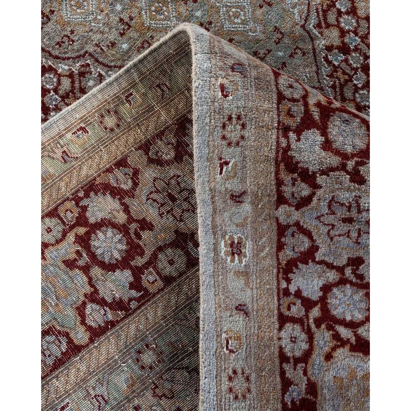 Overton Hand Knotted Wool Vintage Inspired Modern Contemporary Overdyed Gray Area Rug - 6' 1" x 9' 5"