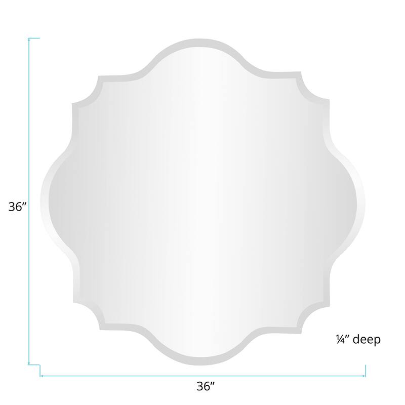 Allan Andrews Copper Grove Frameless Beveled Mirror with Scalloped and Curved Edges - 36"D