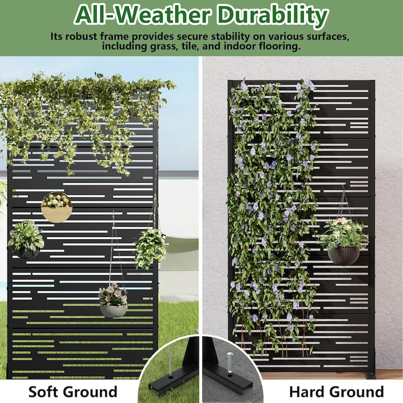 Shine Metal Privacy Screen Panel Free Standing