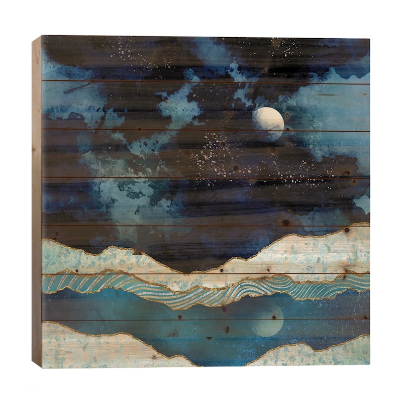 Indigo Sky Print On Wood by SpaceFrog Designs - Multi-Color - 26x26x1.5