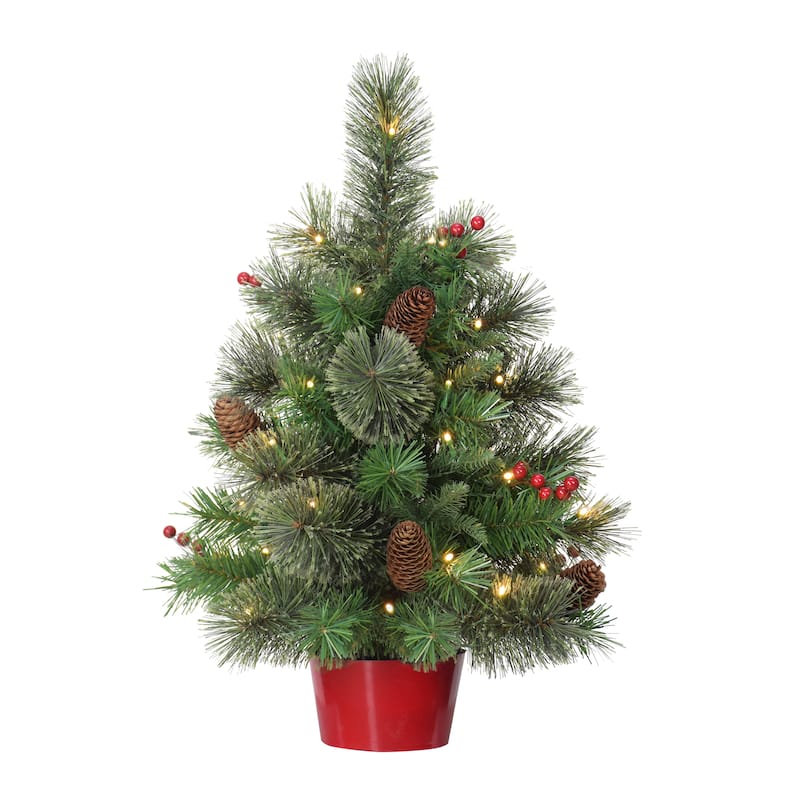 Puleo International Pre-Lit 2' Table Top Artificial Christmas Tree