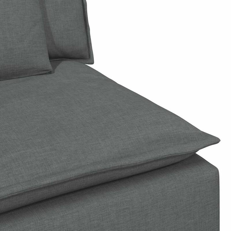 vidaXL Modular Sofa with Footstool and Cushions Dark Gray - 127.6" x 80.7" x 25.2"
