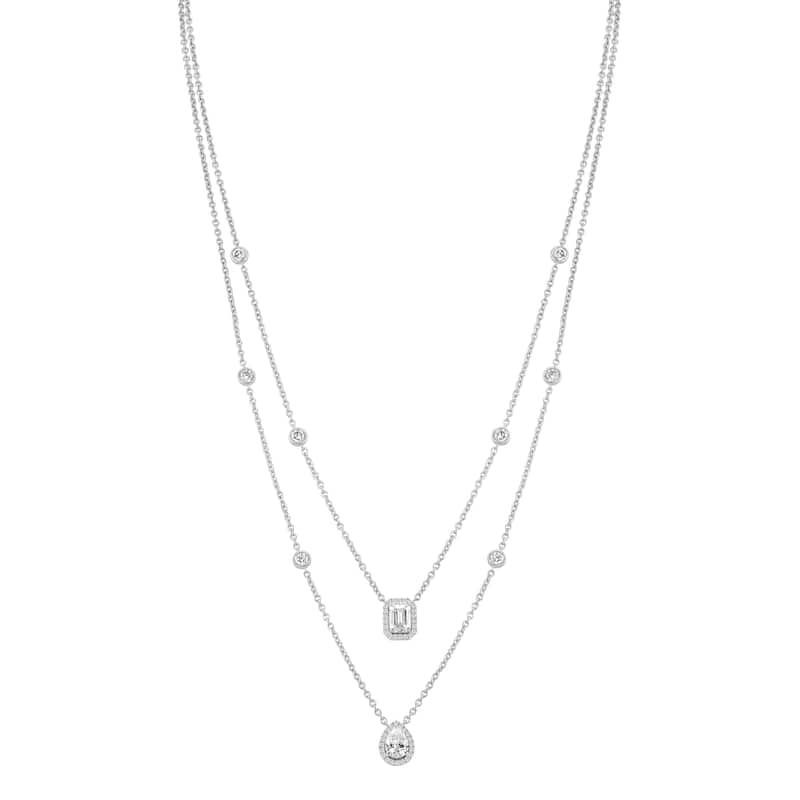 Auriya 14K Gold Lab Grown Halo Diamond Pendant Necklace 2.50ct. tw. (F-G VS)