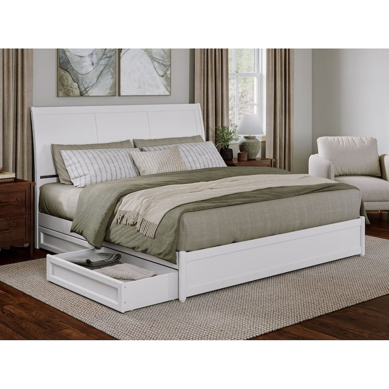 Andorra Platform Bed with Panel Footboard and Storage Drawers