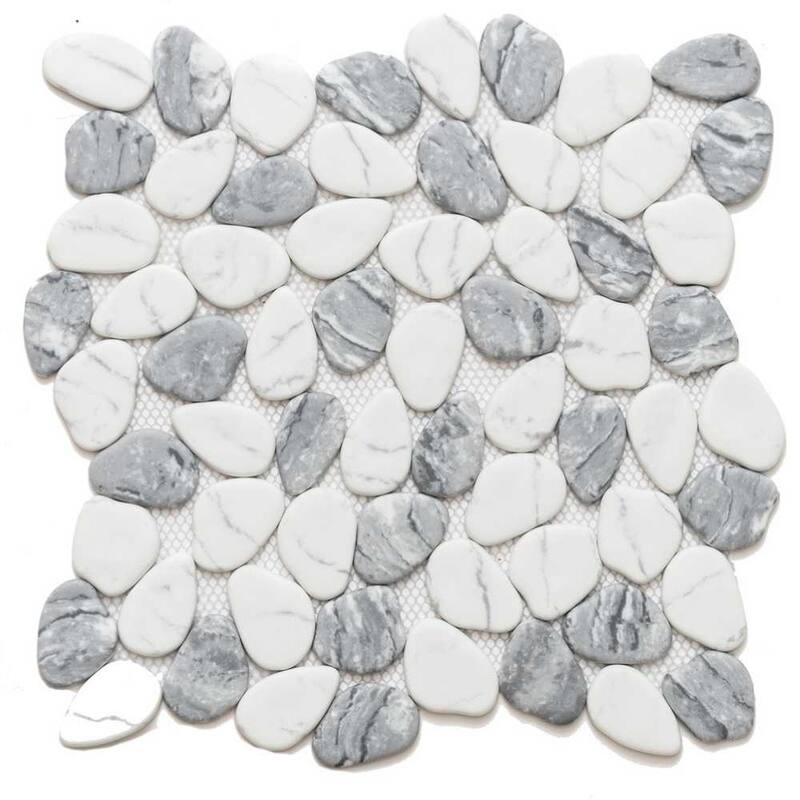 The Tile Life Recycled Cenote Pebble 13x13 Blend Glass Floor & Wall Tile - Case of 14 (14 Sq. ft.)