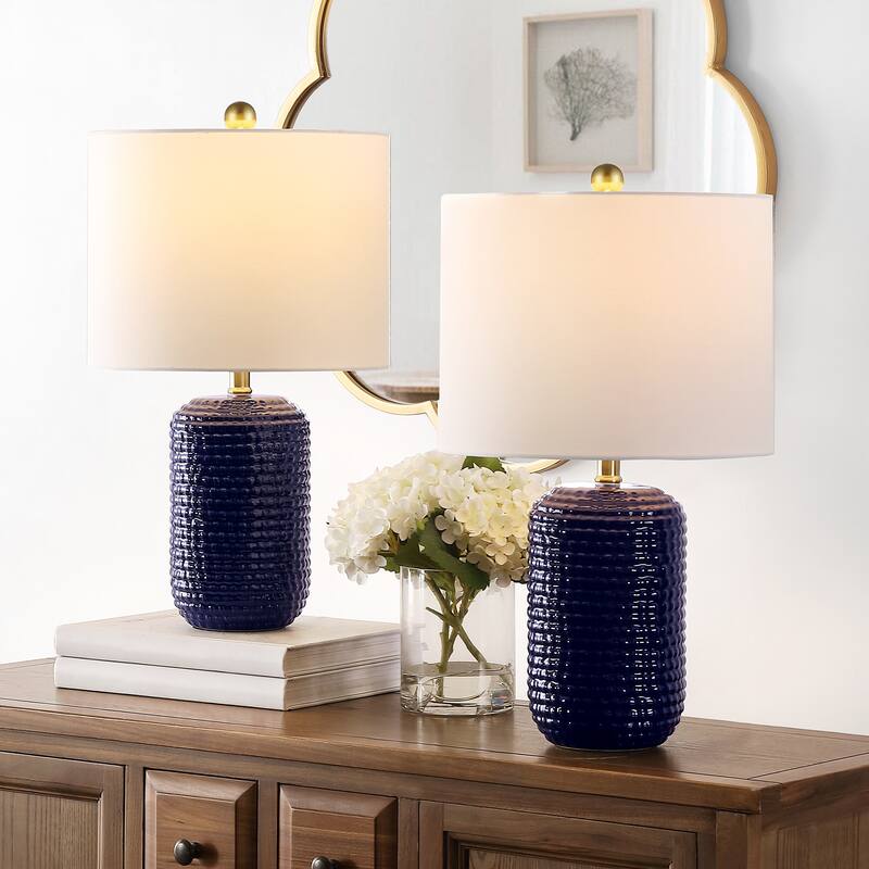 SAFAVIEH Lighting 22-inch Jace Ceramic Table Lamp (Set of 2) - 13" x 13" x 22"