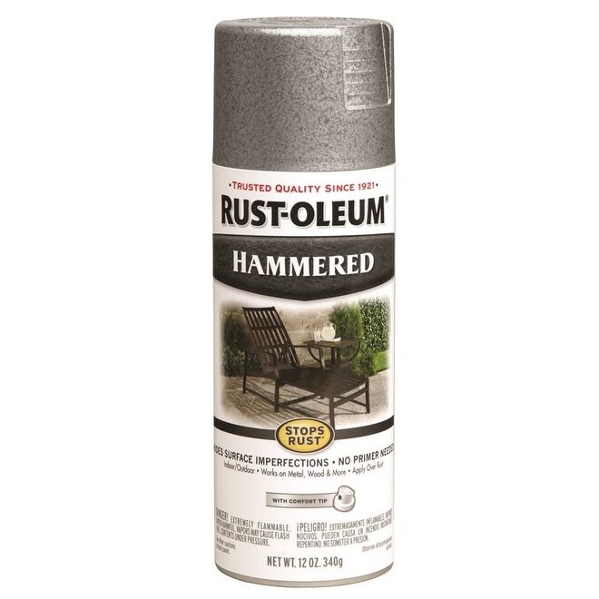 Rust Oleum 7213830 Stops Rust Hammered Enamel Spray Paint Silver 12 Oz On Sale Overstock 27189243
