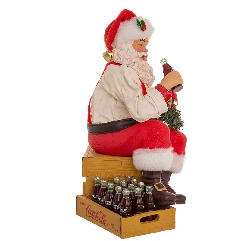 Kurt Adler 9-Inch Coca-Cola Santa Sitting on Crates