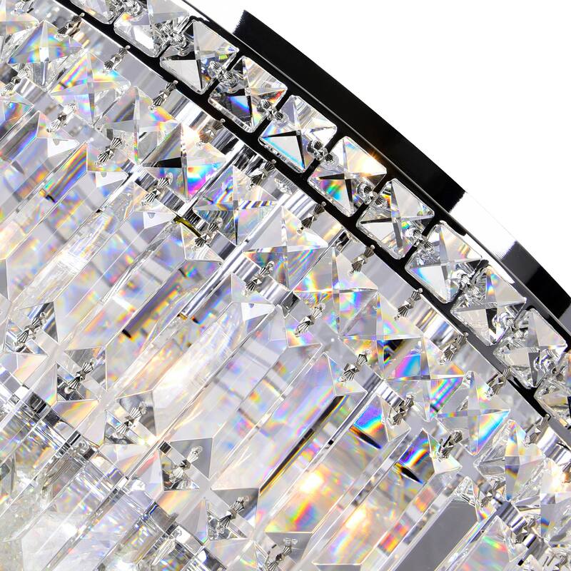 Colosseum 10 Light 24in Chrome Flush Mount with Crystals