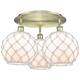 Option Antique Brass / White Glass with White Rope