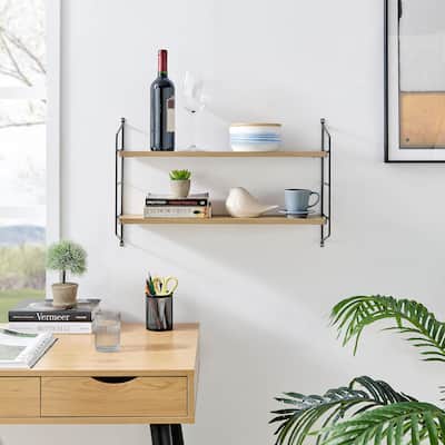 Danya B. Severini Floating Bracket Farmhouse Two-Tier Wall Shelf