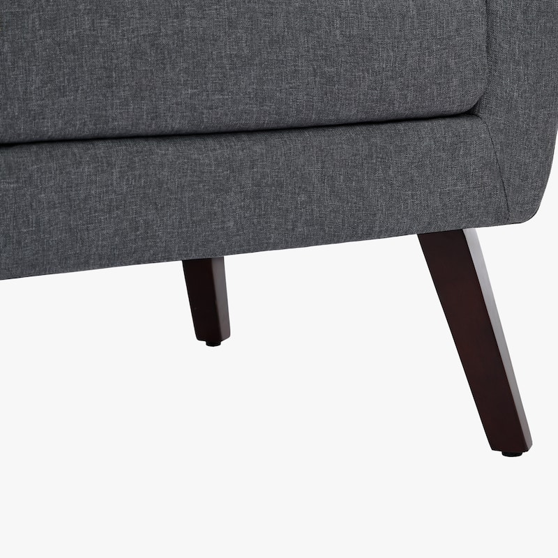 Modern Upholstered Linen Accent Chair Wingback Armchair